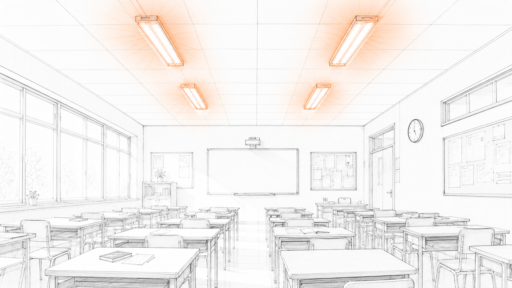 fluorescent glare